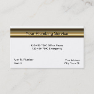 Carte de visite de plombier simple