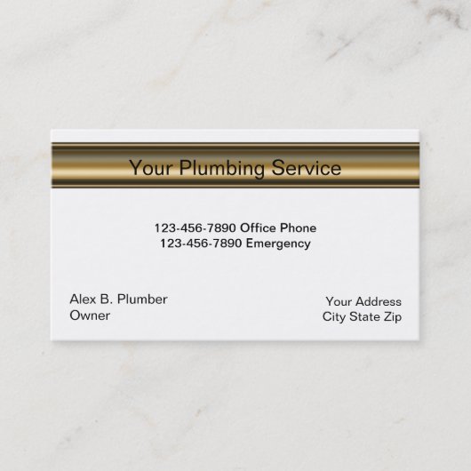 Carte de visite de plombier simple (Devant)