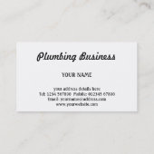 Carte de visite de plombiers (Dos)