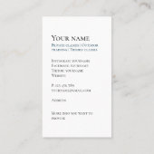 Carte de visite de plongée sous-marine (Dos)