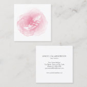 Carte de visite de plume blanche d'aquarelle (Devant / Derrière)