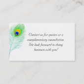 Carte de visite de plume de paon (Dos)