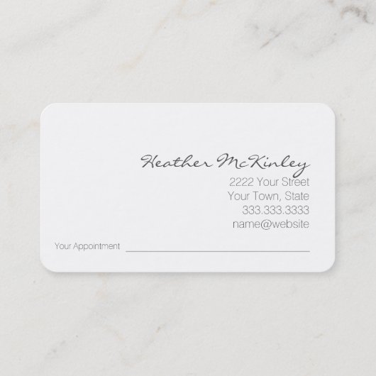 Carte de visite de plumes élégant en gras (Dos)