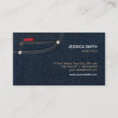 Carte de visite de poche de denim de blues-jean (Devant)