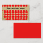 Carte de visite de point de Polka rouge brillant (Devant / Derrière)