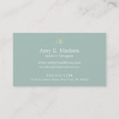 Carte de visite de point Polka blanc vert clair Mo (Dos)