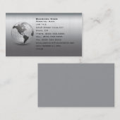 Carte de visite de pointe argenté d'informatique (Devant / Derrière)