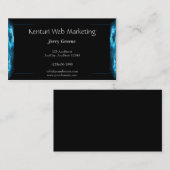 Carte de visite de pointe bleu abstrait moderne (Devant / Derrière)