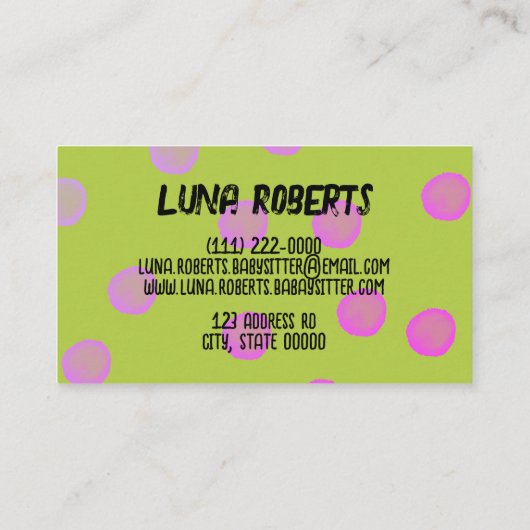 Carte de visite de points aquarelle (Dos)