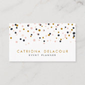 Carte de visite de points Confetti Gold et Blush (Devant)