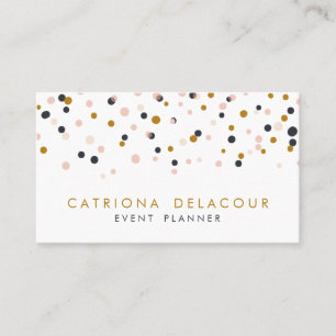 Carte de visite de points Confetti Gold et Blush