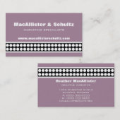 Carte de visite de points modernes, Lavande (Devant / Derrière)