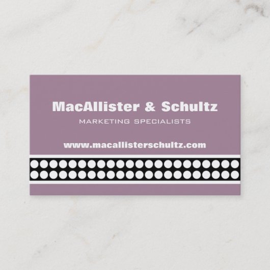 Carte de visite de points modernes, Lavande (Devant)