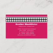 Carte de visite de points modernes, rose vif (Dos)