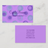 Carte de visite de points Turquoises violets (Devant / Derrière)
