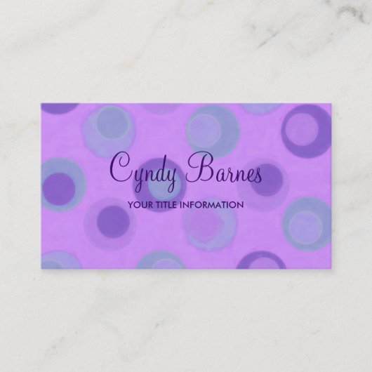 Carte de visite de points Turquoises violets (Devant)