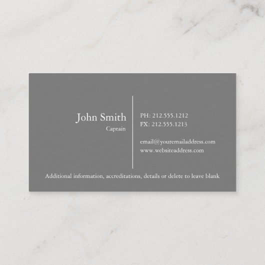 carte de visite de poisson gris (Dos)