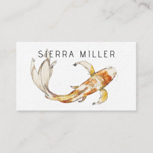 Carte de visite de poisson koi aquarelle