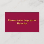 carte de visite de poisson rouge (Dos)