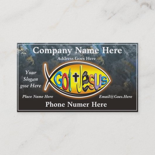 Carte de visite de poissons de Jésus - customisé (Devant)