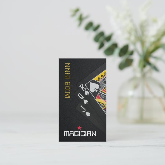 Carte de visite de poker magicien (Debout devant)