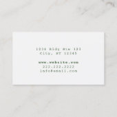 Carte de visite de police de caractères minima ver (Dos)