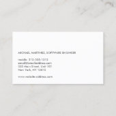 CARTE DE VISITE DE POLICE ORDINATEUR TECHNIQUE (Dos)