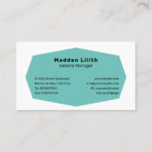 Carte de visite de police Turquoise Simple Sans Se (Dos)