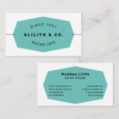 Carte de visite de police Turquoise Simple Sans Se (Devant / Derrière)