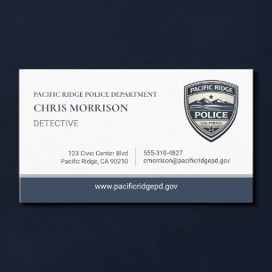 Carte de visite de policier pour la police