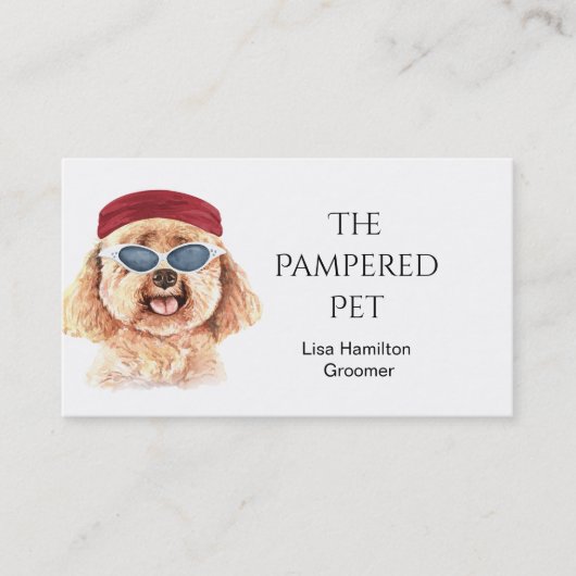 Carte de visite de poodle pour animaux de compagni (Devant)