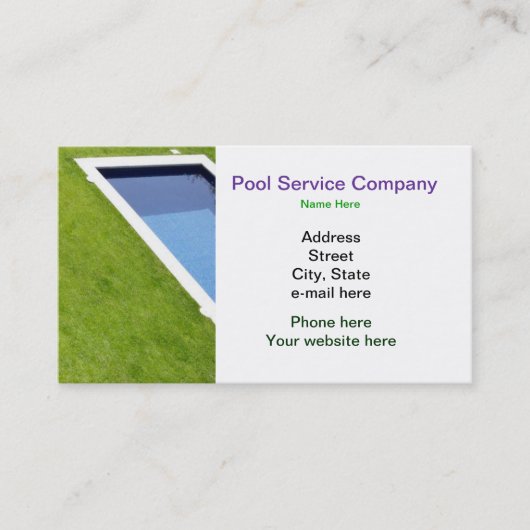 Carte de visite de Pool Service Company (Devant)