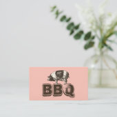 Carte de visite de Porc BBQ rose clair (Debout devant)