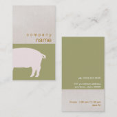 Carte de visite de porc rose (Devant / Derrière)