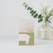 Carte de visite de porc rose (Debout devant)