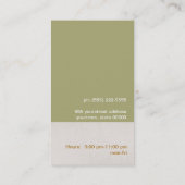 Carte de visite de porc rose (Dos)