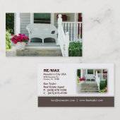 Carte de visite de porche de Chambre d'immobiliers (Devant / Derrière)