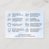 Carte de visite de post-soins de l'aquarelle de pr (Dos)