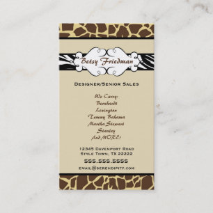 Carte de visite de poster de animal