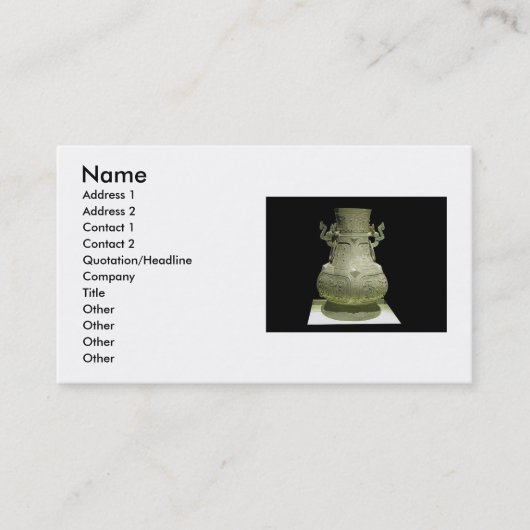 Carte de visite de pot de bronze (Devant)