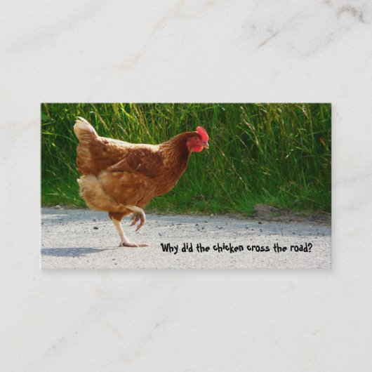 Carte de visite de poulet de croisement de route (Devant)
