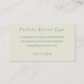 Carte de visite de poulet vert (Dos)