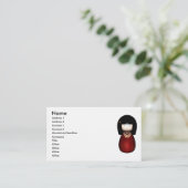 Carte de visite de poupée de Kokeshi (Debout devant)