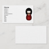 Carte de visite de poupée de Kokeshi (Devant / Derrière)