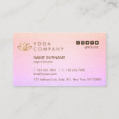 Carte de visite de pourpre d'instructeur de yoga (Dos)