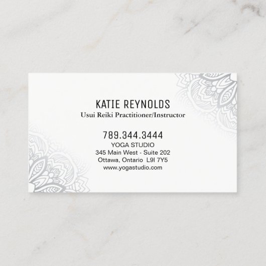 Carte de visite de praticien/instructeur d'Usui (Dos)