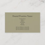 Carte de visite de pratique dentaire (Dos)