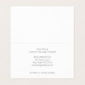 Carte de visite de pratique du massothérapeute (Intérieur déplié)