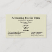 Carte de visite de pratique en matière de (Dos)