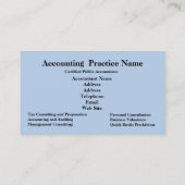 Carte de visite de pratique en matière de (Dos)